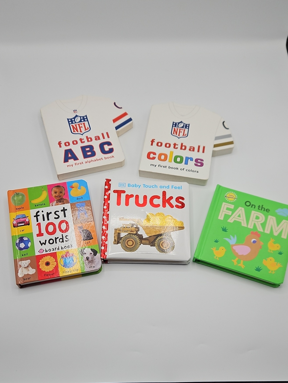 NFL Football Colors & ABC Board Book Pair, board book lot, baby, toddler